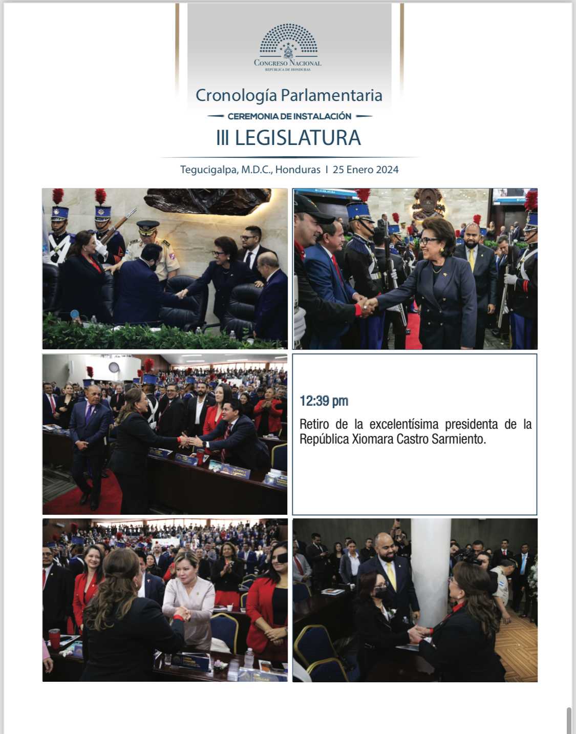 Cronología Parlamentaria Instalación III Legislatura 